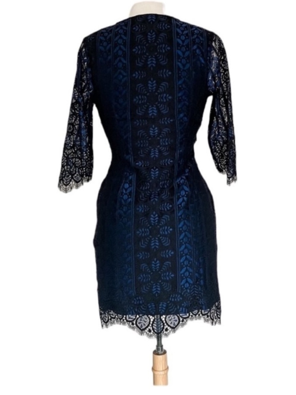 FOR LOVE & LEMONS Lyla sheer lace Mini Dress Dress size XS Navy Black Lace - Picture 12 of 13
